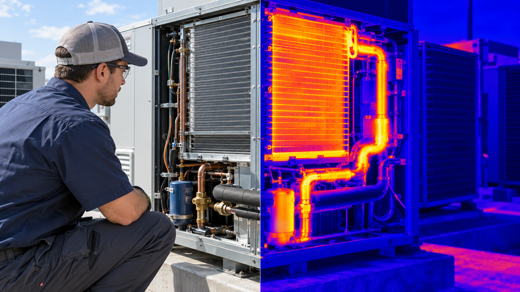 HVAC thermal inspection with Raythink EX10 PRO